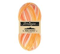 Scheepjes Arcadia Striped 100g Yarn - 912 Sunburst, Orange Yellow White Knitting and Crochet