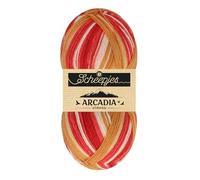 Scheepjes Arcadia Striped Yarn 100g 909 Arctic Soft Brown Red and Beige