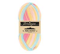 Scheepjes Arcadia Striped Yarn 100g - 916 Wildflower, Yellow/Blue/Pink