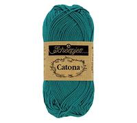 Scheepjes Catona 25g x 20-401 Dark Teal, Premium Cotton Yarn for Knitting and Crochet