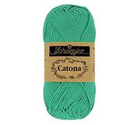 Scheepjes Catona 25g Yarn - 100% Mercerised Cotton Fingering Weight Yarn for Knitting, Crochet, and Amigurumi - (514 Jade)