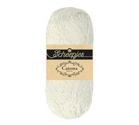 Scheepjes Catona Shine 1x50g - Bridal White and Silver Crochet and Knitting Yarn