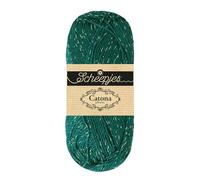 Scheepjes Catona Shine 1x50g - Dark Teal & Silver Crochet and Knitting Yarn