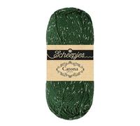 Scheepjes Catona Shine 1x50g - Fir Green & Silver Crochet and Knitting Yarn