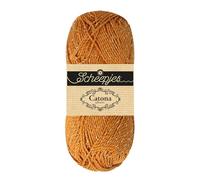 Scheepjes Catona Shine 1x50g - Ginger Gold Crochet and Knitting Yarn