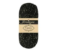 Scheepjes Catona Shine 1x50g - Jet Black with Gold Accents Cotton Yarn