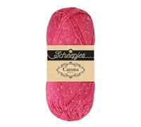 Scheepjes Catona Shine 1x50g - Shocking Pink and Silver Crochet and Knitting Yarn