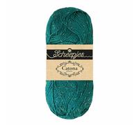 Scheepjes Catona Shine 50g - Dark Teal Rainbow Crochet and Knitting Yarn