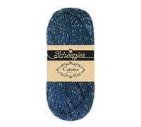 Scheepjes Catona Shine 50g - Midnight Blue and Silver Crochet and Knitting Yarn