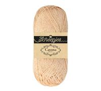 Scheepjes Catona Shine 50g Yarn - 255-G Shell Gold for Crochet and Knitting
