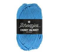 Scheepjes Chunky Monkey Aran Weight Yarn | 100g Ball | Anti-Pilling Acrylic | Soft & Hypoallergenic for Knitting and Crochet Blankets, Toys & Garments (1003 Cornflower Blue)