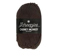 Scheepjes Chunky Monkey Aran Weight Yarn | 100g Ball | Anti-Pilling Acrylic | Soft & Hypoallergenic for Knitting and Crochet Blankets, Toys & Garments (1004 Chocolate)