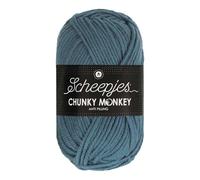 Scheepjes Chunky Monkey Aran Weight Yarn | 100g Ball | Anti-Pilling Acrylic | Soft & Hypoallergenic for Knitting and Crochet Blankets, Toys & Garments (1302 Air Force Blue)