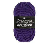 Scheepjes Chunky Monkey Aran Weight Yarn | 100g Ball | Anti-Pilling Acrylic | Soft & Hypoallergenic for Knitting and Crochet Blankets, Toys & Garments (2001 Deep Violet)