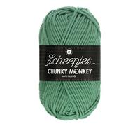 Scheepjes Chunky Monkey Aran Weight Yarn | 100g Ball | Anti-Pilling Acrylic | Soft & Hypoallergenic for Knitting and Crochet Blankets, Toys & Garments (1725 Eucalyptus)