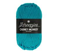 Scheepjes Chunky Monkey Aran Weight Yarn | 100g Ball | Anti-Pilling Acrylic | Soft & Hypoallergenic for Knitting and Crochet Blankets, Toys & Garments (2012 Deep Turquoise)