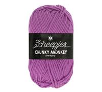 Scheepjes Chunky Monkey Aran Weight Yarn | 100g Ball | Anti-Pilling Acrylic | Soft & Hypoallergenic for Knitting and Crochet Blankets, Toys & Garments (1084 Wild Orchid)