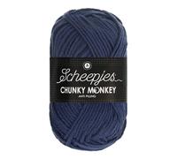 Scheepjes Chunky Monkey Aran Weight Yarn | 100g Ball | Anti-Pilling Acrylic | Soft & Hypoallergenic for Knitting and Crochet Blankets, Toys & Garments (2005 Navy)