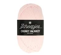 Scheepjes Chunky Monkey Aran Weight Yarn | 100g Ball | Anti-Pilling Acrylic | Soft & Hypoallergenic for Knitting and Crochet Blankets, Toys & Garments (1240 Baby Pink)