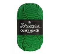Scheepjes Chunky Monkey Aran Weight Yarn | 100g Ball | Anti-Pilling Acrylic | Soft & Hypoallergenic for Knitting and Crochet Blankets, Toys & Garments (1826 Shamrock)