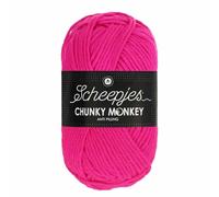 Scheepjes Chunky Monkey Aran Weight Yarn | 100g Ball | Anti-Pilling Acrylic | Soft & Hypoallergenic for Knitting and Crochet Blankets, Toys & Garments (1257 Hot Pink)