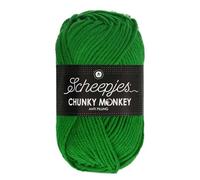 Scheepjes Chunky Monkey Aran Weight Yarn | 100g Ball | Anti-Pilling Acrylic | Soft & Hypoallergenic for Knitting and Crochet Blankets, Toys & Garments (2014 Emerald)