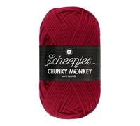 Scheepjes Chunky Monkey Aran Weight Yarn | 100g Ball | Anti-Pilling Acrylic | Soft & Hypoallergenic for Knitting and Crochet Blankets, Toys & Garments (1123 Garnet)