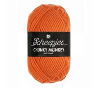 Scheepjes Chunky Monkey Aran Weight Yarn | 100g Ball | Anti-Pilling Acrylic | Soft & Hypoallergenic for Knitting and Crochet Blankets, Toys & Garments (1711 Deep Orange)
