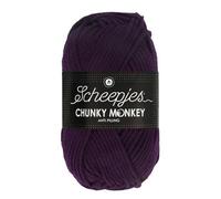 Scheepjes Chunky Monkey Aran Weight Yarn | 100g Ball | Anti-Pilling Acrylic | Soft & Hypoallergenic for Knitting and Crochet Blankets, Toys & Garments (1425 Purple)