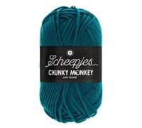 Scheepjes Chunky Monkey Aran Weight Yarn | 100g Ball | Anti-Pilling Acrylic | Soft & Hypoallergenic for Knitting and Crochet Blankets, Toys & Garments (1829 Teal)
