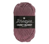Scheepjes Chunky Monkey Aran Weight Yarn | 100g Ball | Anti-Pilling Acrylic | Soft & Hypoallergenic for Knitting and Crochet Blankets, Toys & Garments (1067 Rosewood)