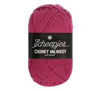 Scheepjes Chunky Monkey Aran Weight Yarn | 100g Ball | Anti-Pilling Acrylic | Soft & Hypoallergenic for Knitting and Crochet Blankets, Toys & Garments (1827 Deep Fuchsia)