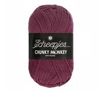 Scheepjes Chunky Monkey Aran Weight Yarn | 100g Ball | Anti-Pilling Acrylic | Soft & Hypoallergenic for Knitting and Crochet Blankets, Toys & Garments (1828 Grape)