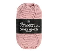 Scheepjes Chunky Monkey Aran Weight Yarn | 100g Ball | Anti-Pilling Acrylic | Soft & Hypoallergenic for Knitting and Crochet Blankets, Toys & Garments (1080 Pearl Pink)