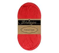 Scheepjes Cotton Create 1x50g - 510 Pin Red Cotton Yarn for Knitting and Crocheting