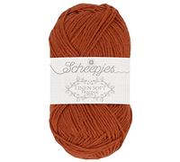 Scheepjes Linen Soft Yarn 50g - 609 Brown for Knitting and Crocheting