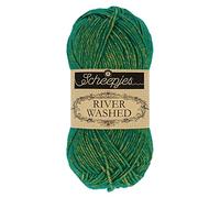Scheepjes River Washed 50g Yarn - 955 Green and Yellow Crochet and Knitting Yarn