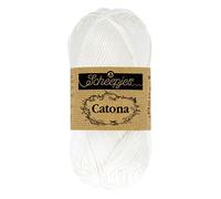 Scheepjes - Scheepjes Catona 106 Snow White Yarn - 1x25g (Pack of 6)