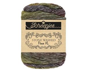 Scheepjes Stone Washed Flow XL Yarn 1 x 65 g - 09 Cocoon Green-Brown