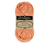Scheepjes Stone Washed XL 50 g Ball 856 Coral Cotton-Acrylic Yarn for Crochet and Knitting