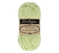 Scheepjes Stone Washed XL Aran Weight Yarn 50g | 70% Cotton 30% Acrylic Blend | Super Soft Heathered Yarn for Knitting, Crochet & Amigurumi Projects (859 New Jade)