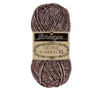 Scheepjes Stone Washed XL Aran Weight Yarn 50g | 70% Cotton 30% Acrylic Blend | Super Soft Heathered Yarn for Knitting, Crochet & Amigurumi Projects (869 Obsidian)