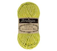 Scheepjes Stone Washed XL Aran Weight Yarn 50g | 70% Cotton 30% Acrylic Blend | Super Soft Heathered Yarn for Knitting, Crochet & Amigurumi Projects (867 Peridot)