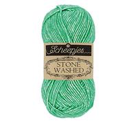 Scheepjes Stone Washed Yarn | 50g Ball | Sport Weight Cotton & Acrylic Blend for Knitting and Crocheting | Heathered Effect Yarn (826 Fosterite)