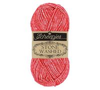 Scheepjes 1664-823 Stone Washed Cotton Yarn, 823 Carnelian, 1 x 50 g