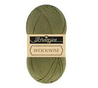 Scheepjes Woolwise 100g - 759 Deep Moss, Green and Brown Superwash Merino Yarn for Knitting and Crocheting