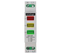 Schelinger SL9 3-Phase LED Indicator Light - 0.6W - Red - DIN Rail - IP20-81x72x17.5mm