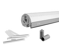 Schellenberg 20094 PVC Mini Roller Shutter Armor Set for 40 mm Steel Tube Shaft - 120 x 140 cm White Can be Shortened in Width Includes Roller Shutter Suspensions, Aluminium End Strip, Stop Plugs