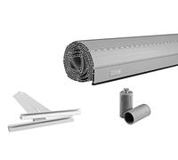 Schellenberg 39000 60 x 80 cm Cover Set PVC Mini for 40 mm Steel Pipe Shafts Grey Width Can be Shortened Including Roller Suspension Spring Aluminium End Strip Shutter Stopper, Gray