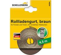Schellenberg 44501 Roller Shutter Strap for Window (Width: 14 mm, Mini System: 4.5 m), Brown, 44504